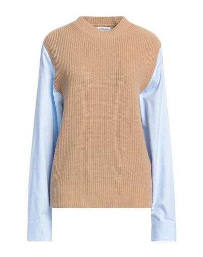 Shop Manuel Ritz Woman Sweater Camel Size Xxl Polyamide, Wool, Viscose, Cashmere, Cotton In Beige