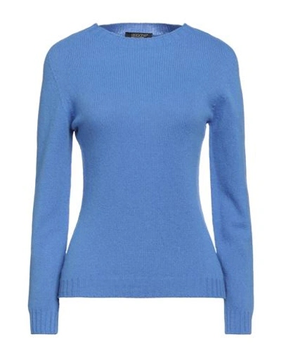 Shop Aragona Woman Sweater Azure Size 8 Wool, Cashmere In Blue