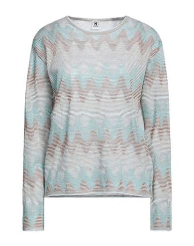 Shop M Missoni Woman Sweater Turquoise Size Xl Viscose, Cotton, Wool, Polyamide In Blue