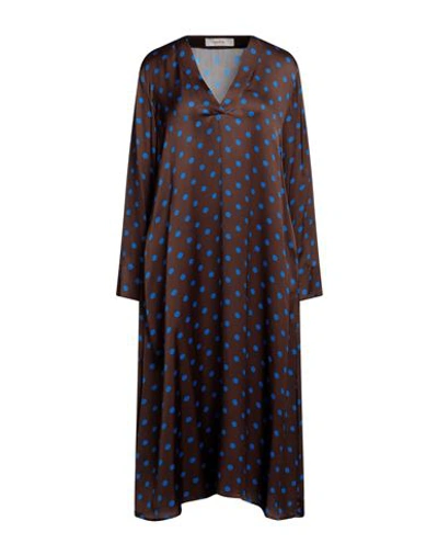 Shop Jucca Woman Midi Dress Cocoa Size 6 Viscose In Brown