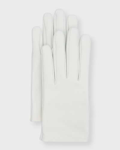 Shop The Row Lorella Short Leather Gloves In Off White