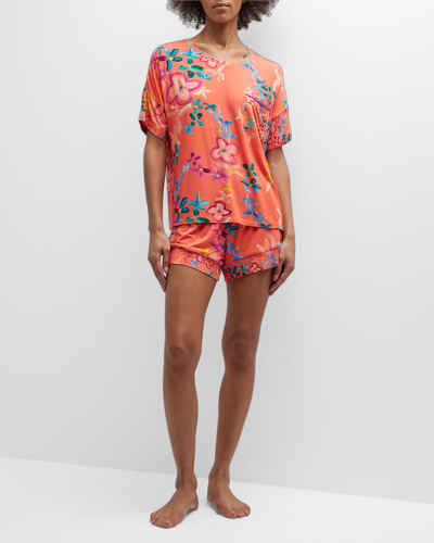 Shop Alivia Alex Floral-print Short Pajama Set In Rainbow Floral