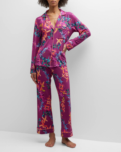 Shop Alivia Sofia Cropped Floral-print Pajama Set In Rainbow Floral