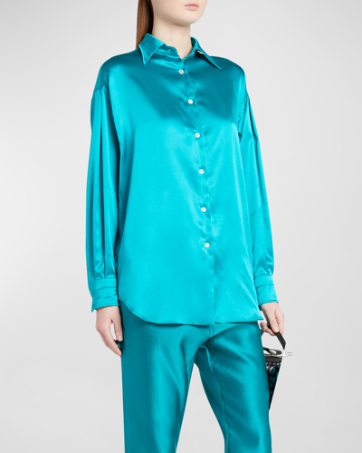 Shop Tom Ford Button-down Silk Shirt In Agata