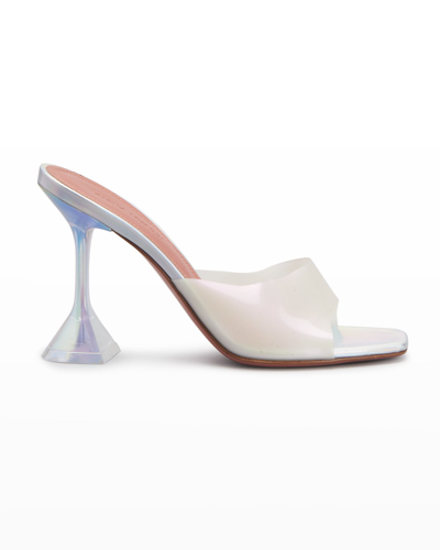 Shop Amina Muaddi Lupita Glass Slide Sandals In Transparent