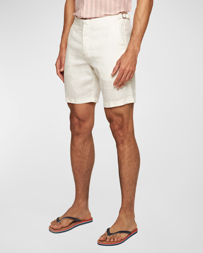 Shop Orlebar Brown Men's Norwich Tailored Linen Shorts In Sandbar