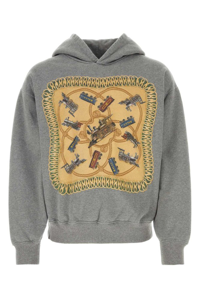Shop Bally Graphic Printed Hoodie In Grey
