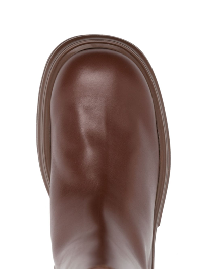 Shop Tod's Zip-up Leather Boots In Brown