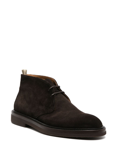 Shop Officine Creative Low-top Lace-up Suede Boots In Brown