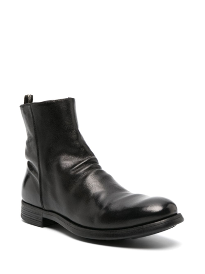 Officine Creative Zip-up Leather Ankle Boots In Black