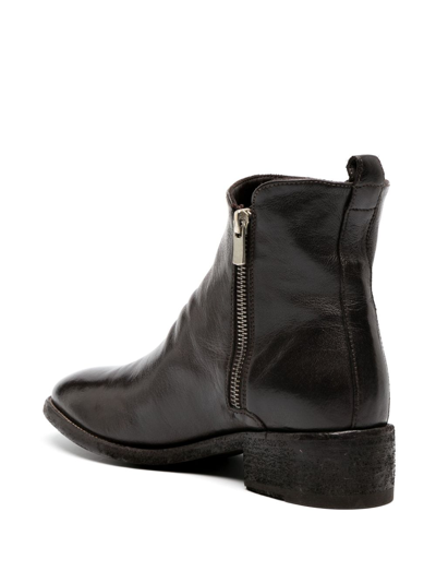 Shop Officine Creative Seline Leather Ankle Boots In Brown