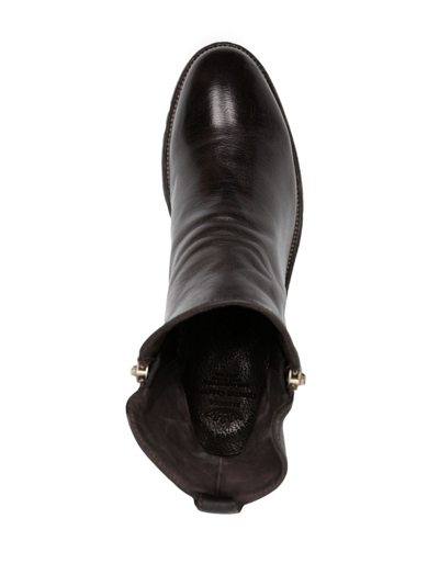 Officine Creative Seline Leather Ankle Boots In Brown