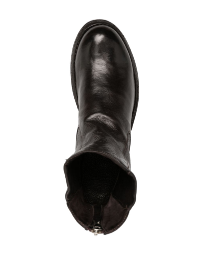 Shop Officine Creative Round-toe Leather Boots In Brown