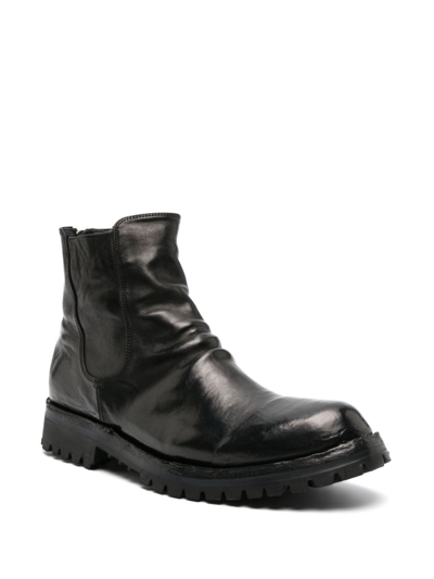 Shop Officine Creative Ikonic 005 Leather Ankle Boots In Black