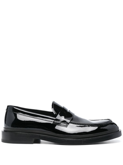 Shop Officine Creative Concrete 009 Leather Loafers In Black