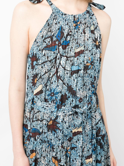 Shop Ulla Johnson Mariam Graphic-print Midi Dress In Multicolour