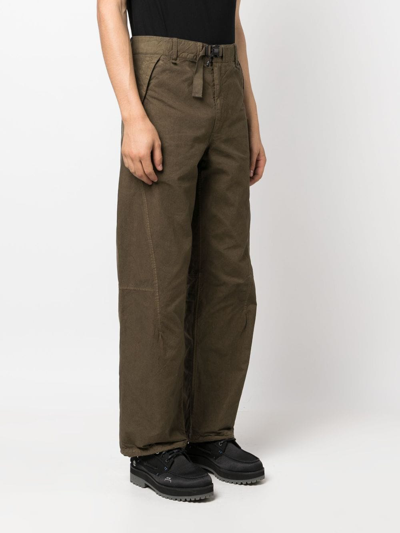 Shop C.p. Company Lens-detail Straight-leg Trousers In Green
