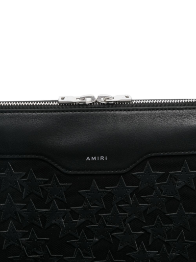 Shop Amiri Stars Leather Holdall In Black