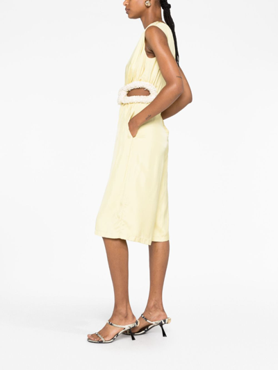 Jil Sander Embellished Satin Jumpsuit In Yellow