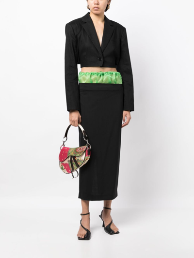 Pre-owned Dior 1990-2000s  Patchwork Print Saddle Shoulder Bag In Multicolour