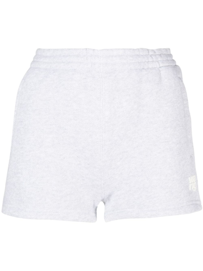 Shop Alexander Wang Cotton-blend Mini Shorts In Grey