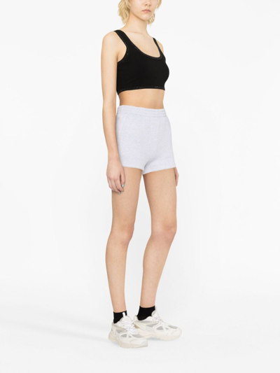 Shop Alexander Wang Cotton-blend Mini Shorts In Grey