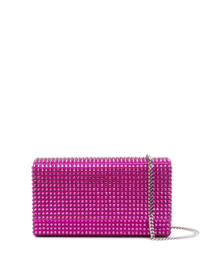 Shop Amina Muaddi Mini Paloma Clutch Bag In Pink