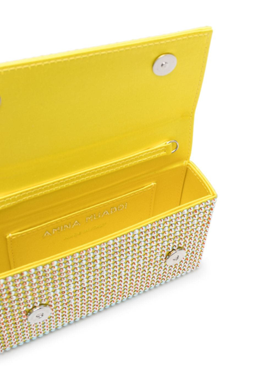 Amina Muaddi Mini Paloma Clutch Bag In Yellow