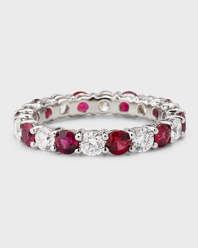 Shop Neiman Marcus Diamonds Platinum Ruby And Diamond Band