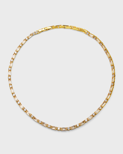 Shop Baublebar Kerri 18k Gold Plated Tennis Necklace In Clear