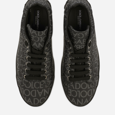 Shop Dolce & Gabbana Coated Jacquard Portofino Sneakers In Multicolor