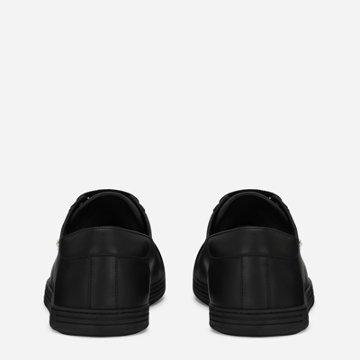 Shop Dolce & Gabbana Saint Tropez Calfskin Sneakers In Black