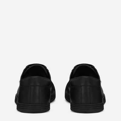 Dolce & Gabbana Low Sneakers In Black Leather In Black