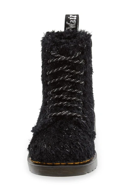 Shop Dr. Martens' Dr. Martens Kids' 1460 Tinsel Faux Fur Boot In Black Fur