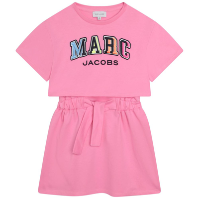 Shop The Marc Jacobs Kids Logo Embroidered T In Pink