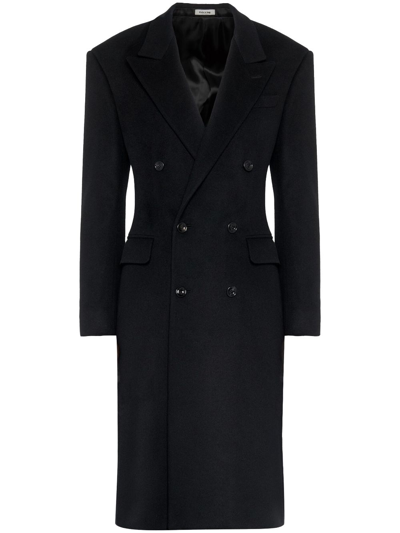 Shop Alexander Mcqueen Double-breasted Coat In Black