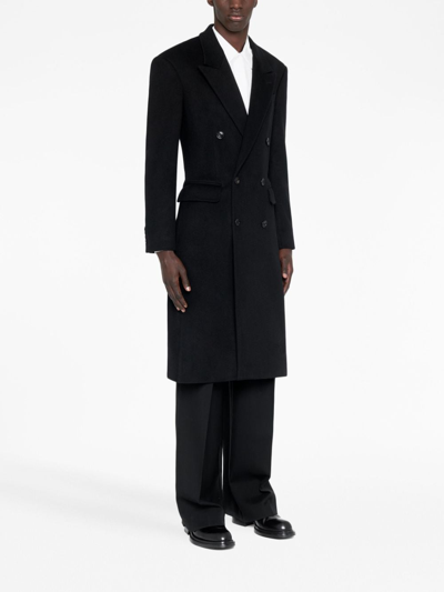 Shop Alexander Mcqueen Double-breasted Coat In Black