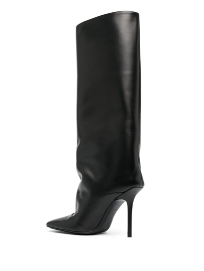Shop Attico Sienna 105mm Square-toe Boots In Black