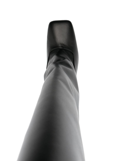 Shop Attico Sienna 105mm Square-toe Boots In Black
