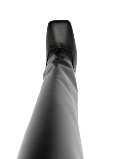 Attico Sienna Calfskin Stiletto Knee Boots In Black