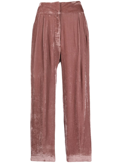 Shop Fabiana Filippi Pleated Straight-leg Trousers In Pink