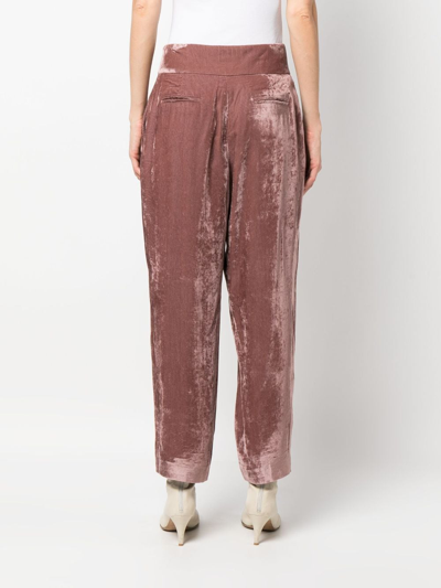 Shop Fabiana Filippi Pleated Straight-leg Trousers In Pink