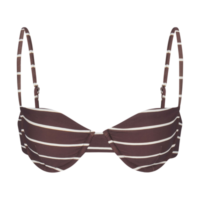 Shop Anemos The Balconette Underwire Bikini Top In Espresso Odd Stripe
