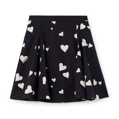 Shop Marni Heart-print Skirt In Black