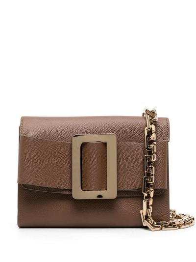Shop Boyy Buckle Travel Case Epsom Leather Handbag In Brown