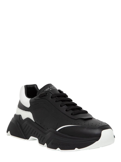 Shop Dolce & Gabbana Daymaster Black Leather Sneakers