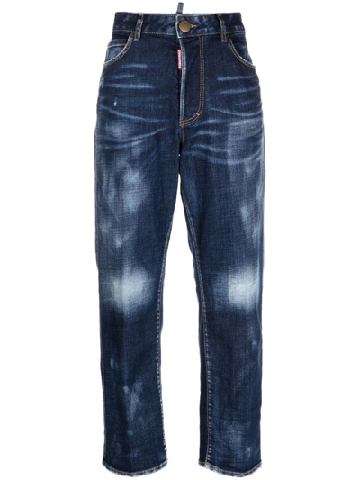 Shop Dsquared2 Straight-leg Jeans In Navy Blue