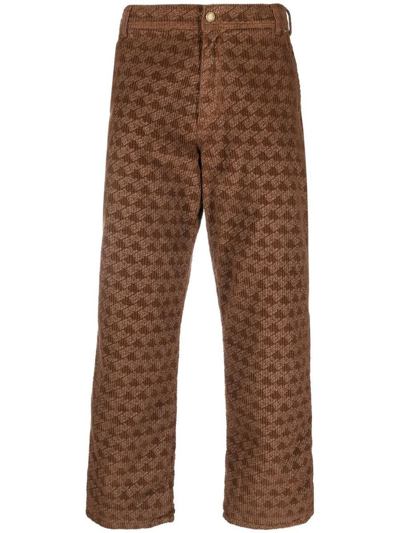 Erl Graphic-print Corduroy Trousers In 1 Brown