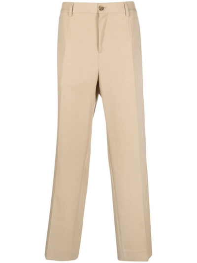 Shop Golden Goose Pant Relax Straight Light Dry Wool Gabardine Clothing In Nude &amp; Neutrals