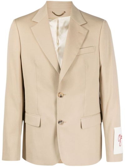 Shop Golden Goose Single Breasted Milano Blazer Light Dry Wool Gabardine Clothing In Nude &amp; Neutrals